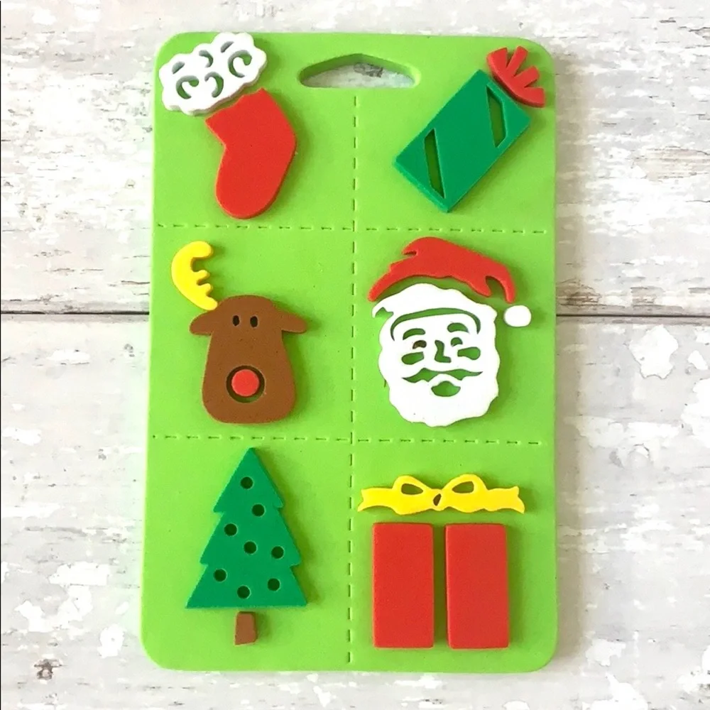 Christmas Stamps Santa Reindeer Craft Supplies Kids Holiday Fun Trees Presents